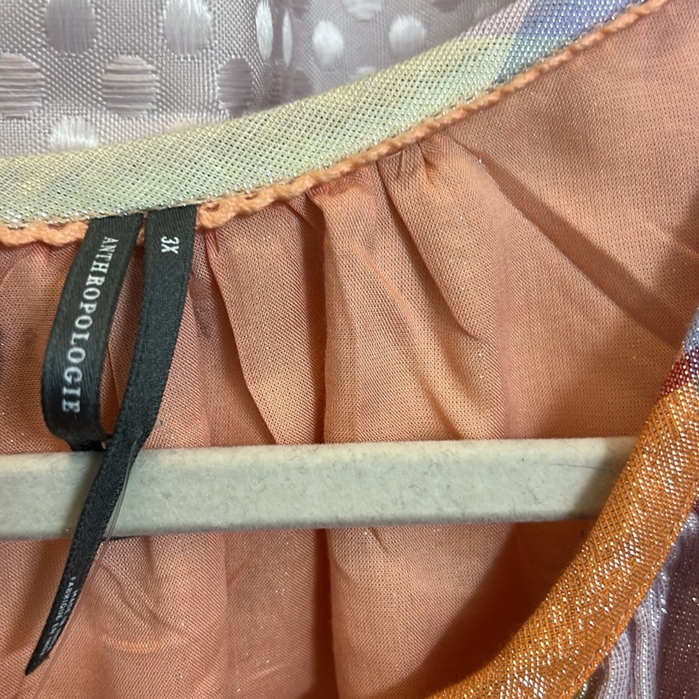 Anthropologie Pastel Stripe Mini Dress in Peach, Yellow & Blue - Picture 7 of 13